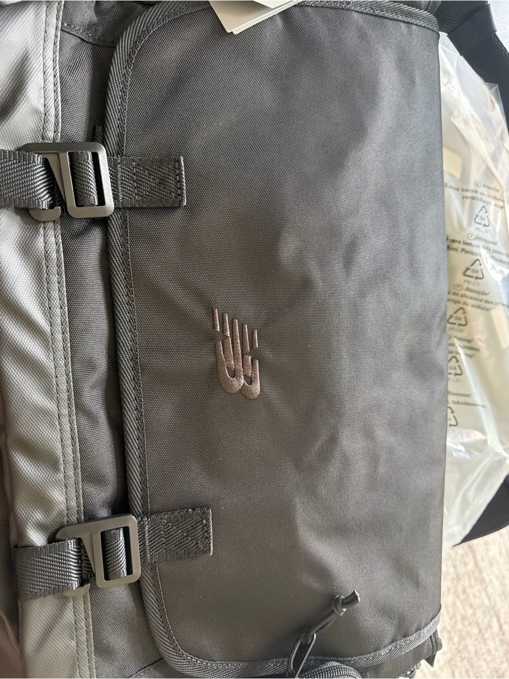 New Balance Black Messenger Bag with Tonal Logo
